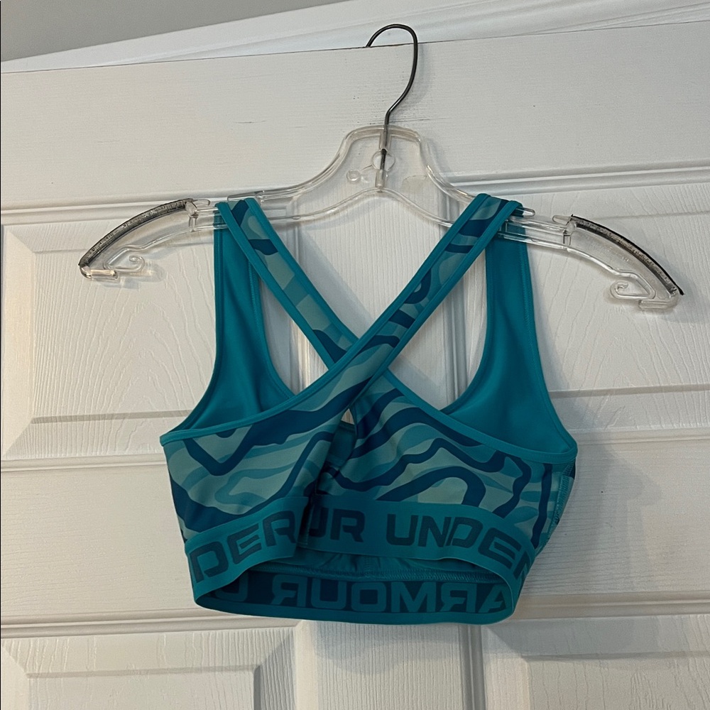 4/$20 Under Armour Teal Patterned Sports Bra - Picture 3 of 3
